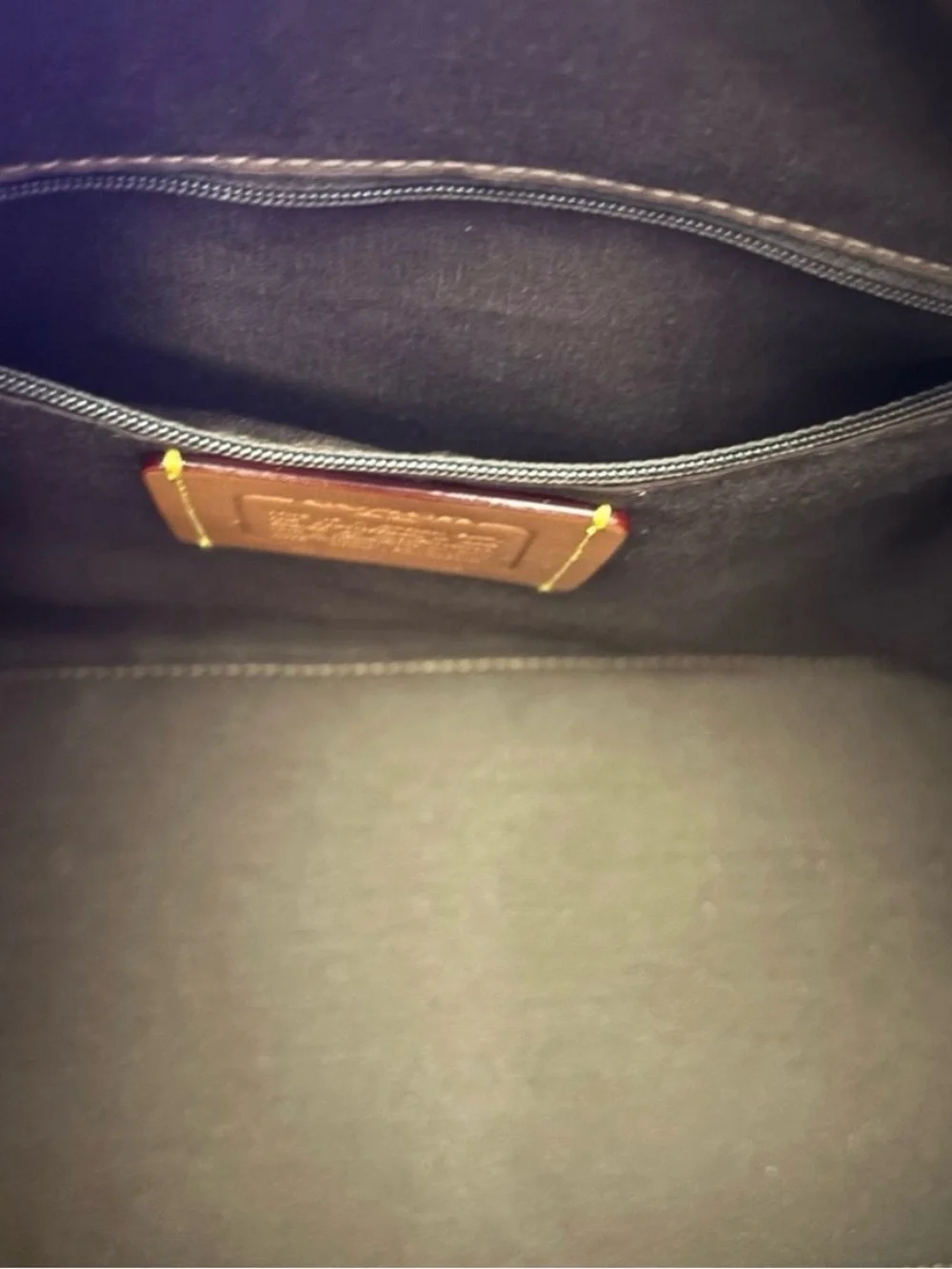 Coach Brown Suede Satchel with Dark Brown Leather Trim and Gold Hardware